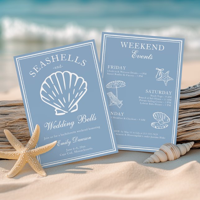 Invitation Coquillages et Mariage Bells Bachelorette Week-end (Créateur téléchargé)