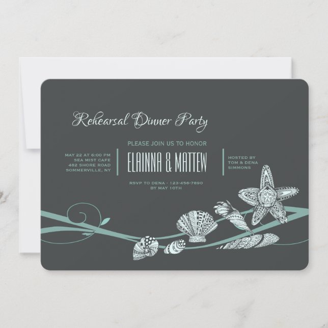 Invitation Coquillages Mélés (Devant)