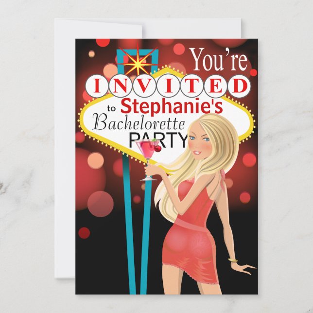 Invitation Corail du Las Vegas Bachelorette Party (Devant)