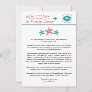 Invitation Corail turquoise Starfish République Dominicaine B