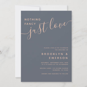 Invitation Coral Bleu Rien de fantaisie Juste Amour Mariage D