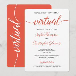 Invitation Coral Chic Simple Personnalisé VIRTUEL Mariage VIR