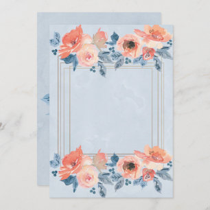 Invitation Coral Dusty Bleu Or Serez-Vous Ma Femme D'Accueil