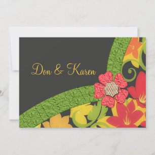 Invitation Coral Green & Yellow Flowering Garden Size A7
