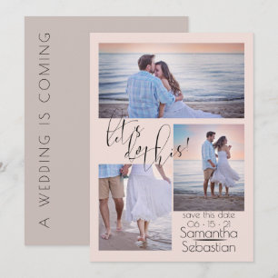 Invitation Coral Modern 3 Photo Permet de faire cela Enregist