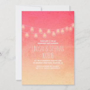 Invitation coral ombre lumières à corail fiançailles invitati