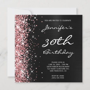 Invitation Coral Parties scintillant rose noir Ombre Foil 30e
