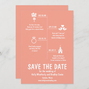 Invitation Coral Relation Calendrier Mariage Enregistrer la d