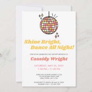 Invitation Coral Super Disco Anniversaire