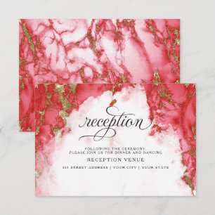 Invitation Coral Tourmaline Aquarelle Géode BarefootBride™