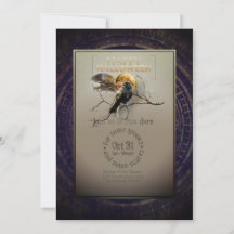 Corbeau gothique éffrayant En Pleine lune Hallowee