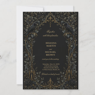 Invitation Corbeau gothique sombre