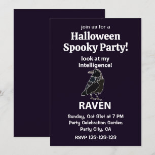 Invitation Corbeau Halloween Soirée effrayante Corbeau