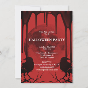 Invitation Corbeaux et Pleine Lune
