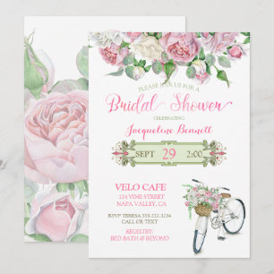 Invitation Corbeille de vélo vintage pour la douche de mariée