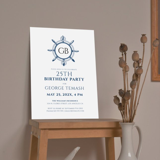 Invitation Corde de roue du navire fête d'anniversaire (Créateur téléchargé)