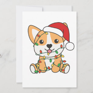 Invitation Corgi Noël Animaux d'hiver Chien