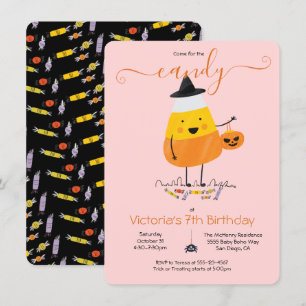 Invitation Corn à bonbons Halloween Fête d'anniversaire ou ré