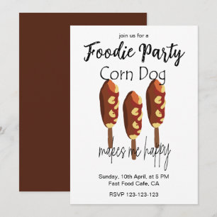 Invitation Corndog Me Rend Heureux Foodie Party