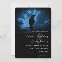 Corneille noire avec Runes Mariage de style gothiq