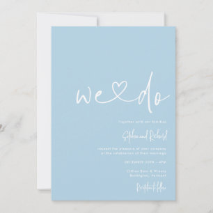 Invitation Cornflower Blue Minimaliste Script Mariage moderne