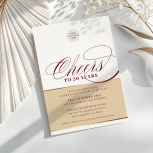 Invitation CORPORATE PARTI élégant marron d'affaires or