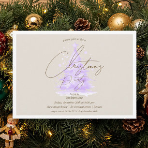Invitation Corporate Purple Christmas Tree Fête des fêtes