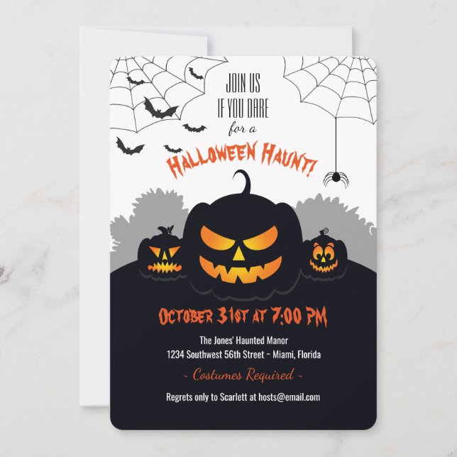 Invitation Correctif Citrouille inactif (Devant)