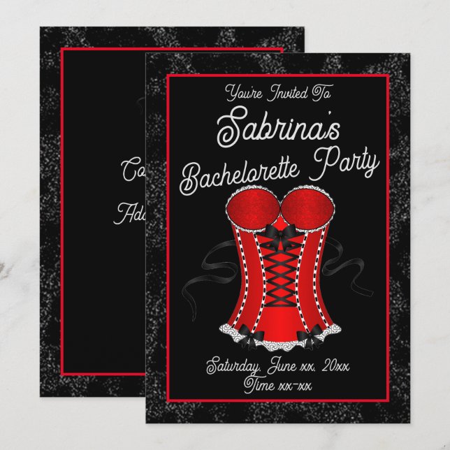 Invitation Corse rouge Flirty (Devant / Derrière)