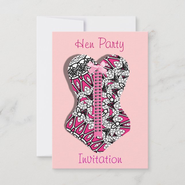 Invitation Corset à dentelle rose, tenue de fête pour filles  (Devant)
