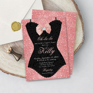 Invitation Corset de lingerie de mariage en dentelle noire et