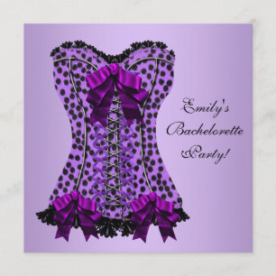 Invitation Corset Léopard Violet Fête de Fiançailles Violette