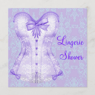 Invitation Corset lingerie violet de Damas douche de mariée