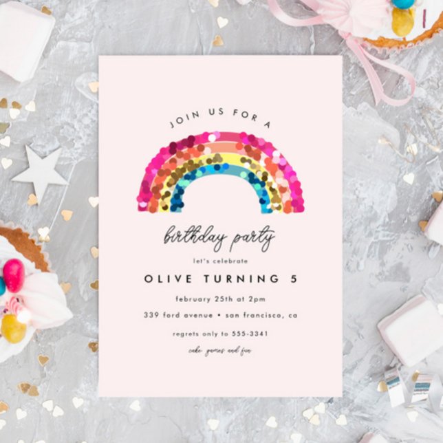 Invitation Corte Sparkin Rainbow fête d'anniversaire (Créateur téléchargé)