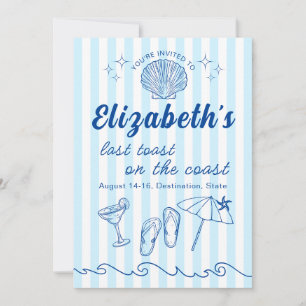 Invitation Costal Beach Bachelorette Destination