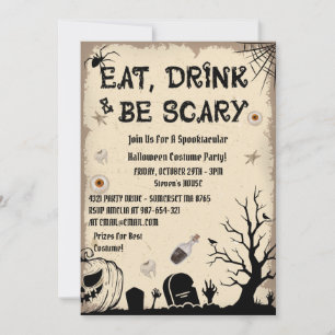 Invitation Costume Ancien Et Vintage Fête Halloween