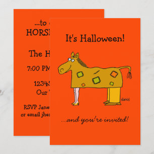 Invitation Costume Cheval Deux Personnes Drôle Halloween Part