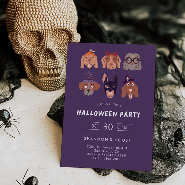Invitation Costume Chiens Fête d'Halloween (Créateur téléchargé)