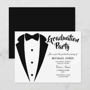Invitation Costume & Cravate Boys Hommes Graduation Invitatio