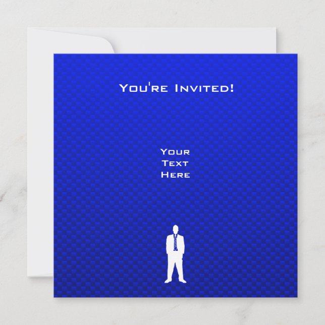Invitation Costume d'affaires bleu (Devant)