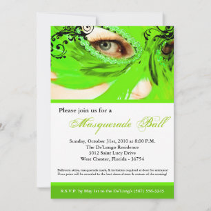 Invitation Costume de bal Mascaré Lime Mascarade Halloween