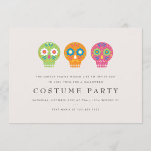 Invitation Costume de crânes de sucre