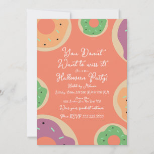 Invitation Costume de donut saupoudré pour la fête d'Hallowee