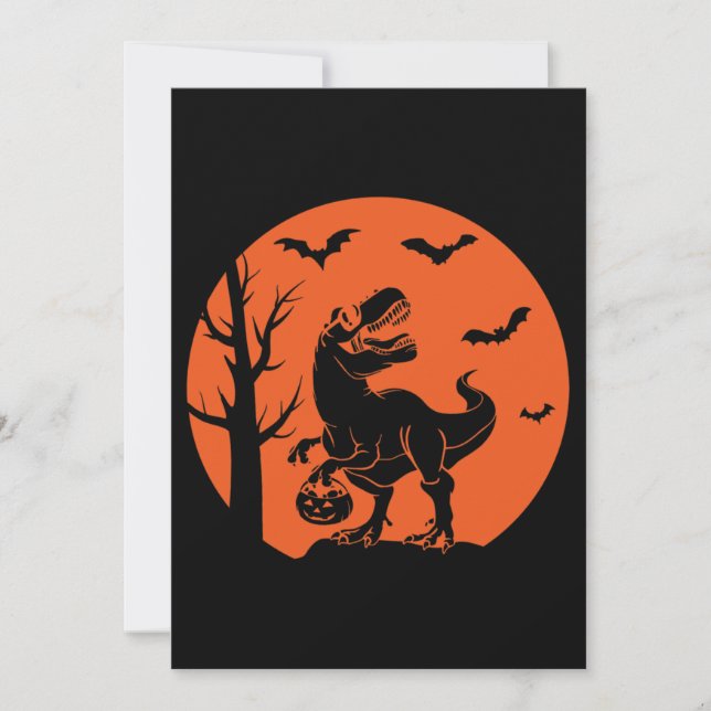Invitation Costume de Famille de Dinosaure pour Halloween Hal (Devant)