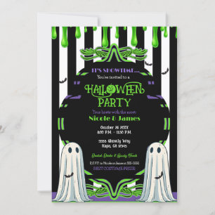 Invitation Costume de fantôme Halloween Slime Vert Soirée 