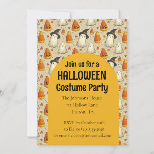 Invitation Costume de fantômes mignons pour soirée Halloween