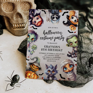 Invitation Costume de fête d'anniversaire d'Halloween pour en