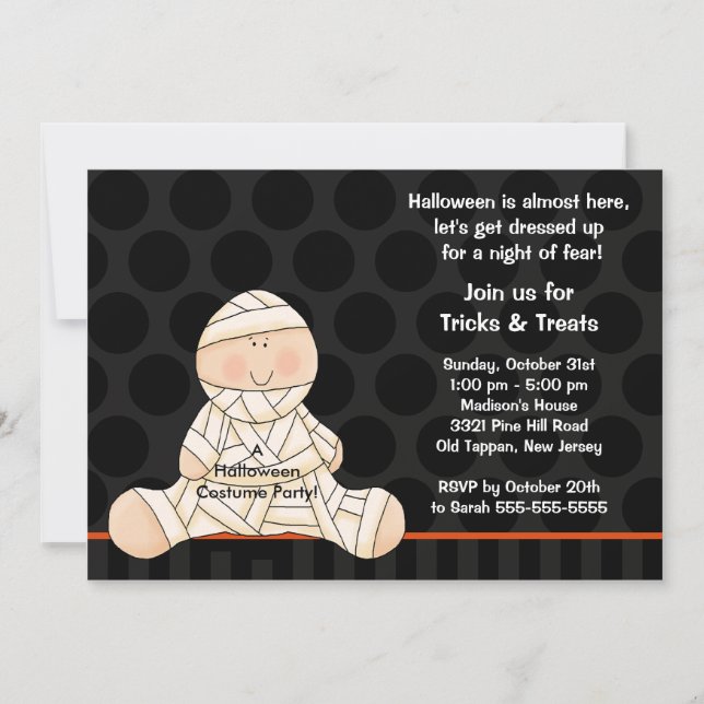 Invitation Costume de fête des enfants d'Halloween (Devant)