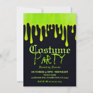 Invitation Costume de fête d'Halloween à la vase verte qui go