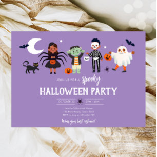 Invitation Costume de fête d'Halloween Anniversaire de enfant